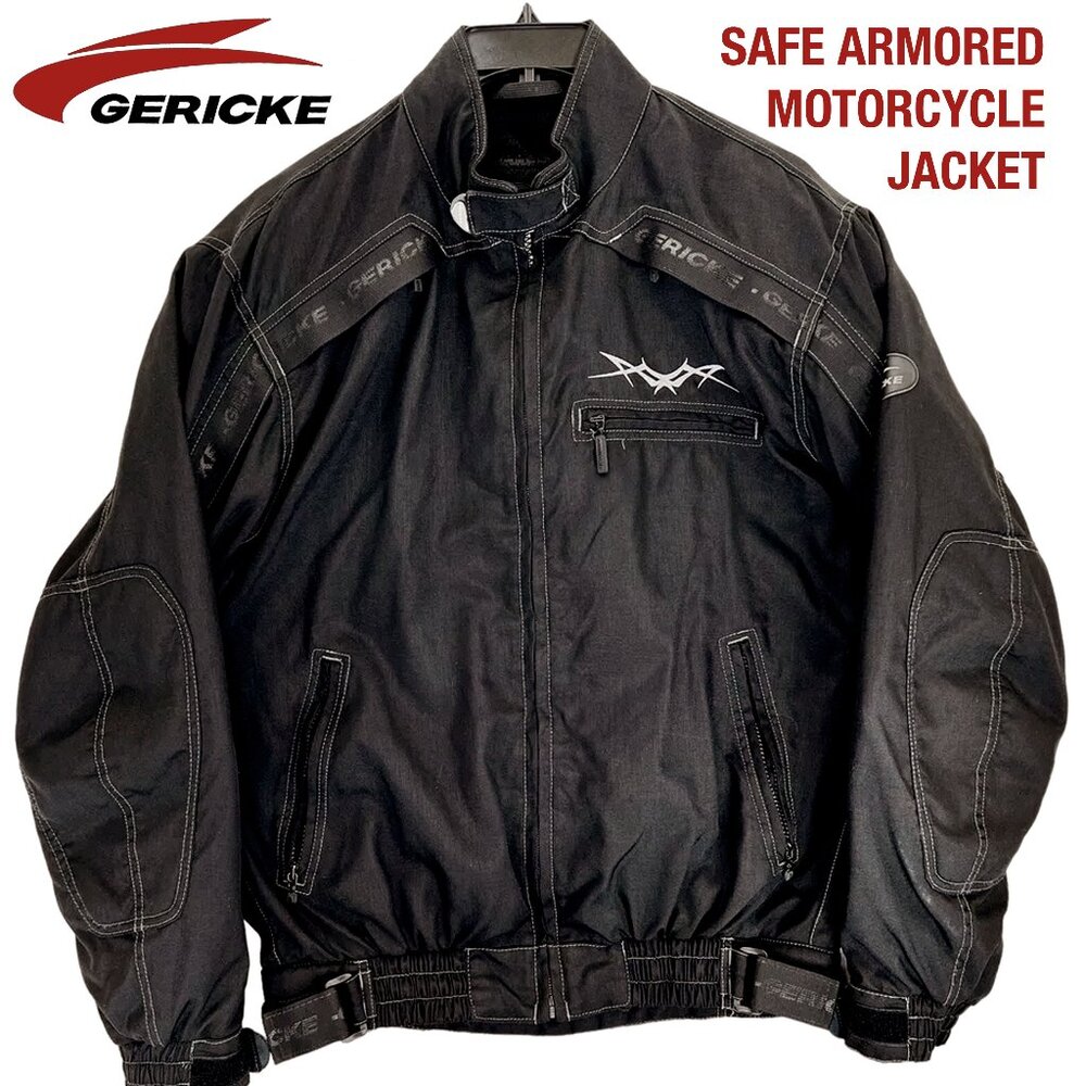 Hein Gericke Safe Armored Motorcycle Jacket Men's Large padded Black Vintage